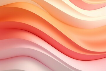 ペーパークラフト風抽象背景。白とピンクとオレンジの曲線的な壁のクローズアップ。AI生成画像