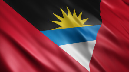 Antigua and Barbuda National Flag, High Quality Waving Flag Image 
