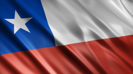 Chile National Flag, High Quality Waving Flag Image 
