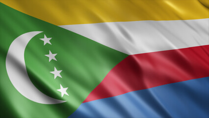 Comoros National Flag, High Quality Waving Flag Image 
