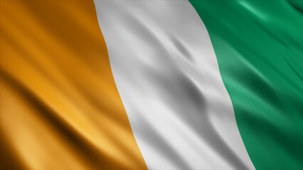 Ivory Coast National Flag, High Quality Waving Flag Image 
