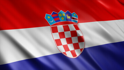 Croatia National Flag, High Quality Waving Flag Image 
