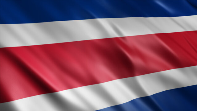 Costa Rica National Flag, High Quality Waving Flag Image 
