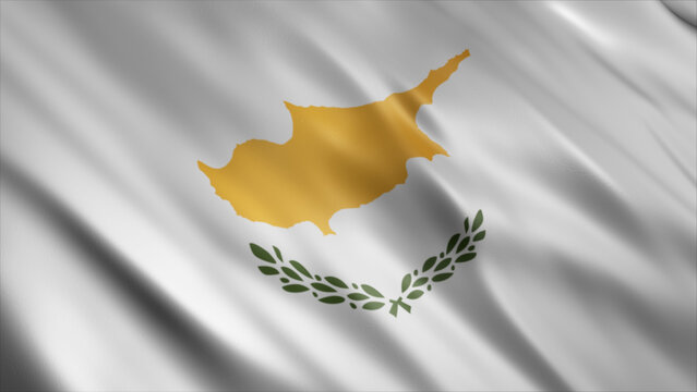 Cyprus National Flag, High Quality Waving Flag Image 

