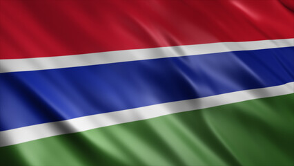 Gambia National Flag, High Quality Waving Flag Image 
