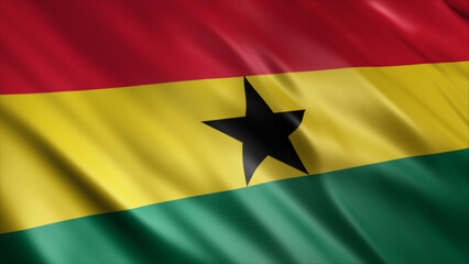 Ghana National Flag, High Quality Waving Flag Image 
