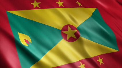 Grenada National Flag, High Quality Waving Flag Image 
