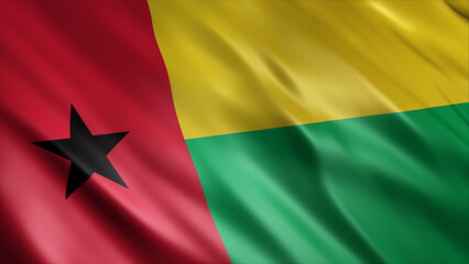 Guinea Bissau National Flag, High Quality Waving Flag Image 
