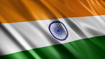 India National Flag, High Quality Waving Flag Image 
