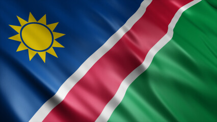 Namibia National Flag, High Quality Waving Flag Image 