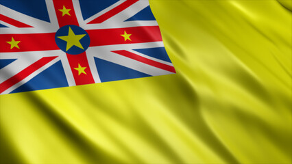 Niue National Flag, High Quality Waving Flag Image 