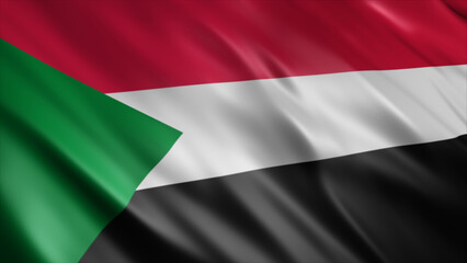 Sudan National Flag, High Quality Waving Flag Image 