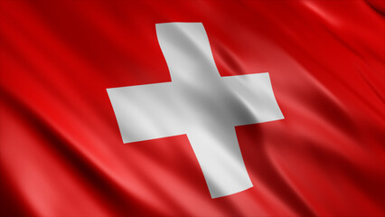Switzerland National Flag, High Quality Waving Flag Image 
