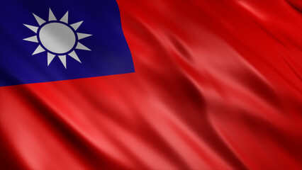 Taiwan National Flag, High Quality Waving Flag Image 