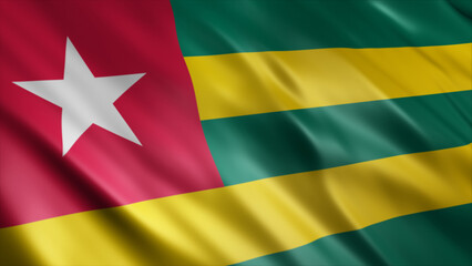Togo National Flag, High Quality Waving Flag Image 