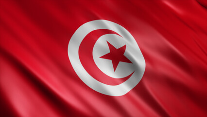 Tunisia National Flag, High Quality Waving Flag Image 
