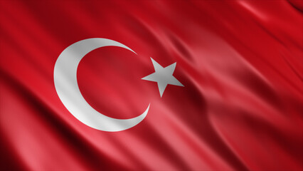 Turkey National Flag, High Quality Waving Flag Image 