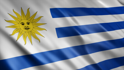 Fototapeta premium Uruguay National Flag, High Quality Waving Flag Image 