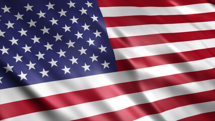 Obraz premium USA United States of America National Flag, High Quality Waving Flag Image 