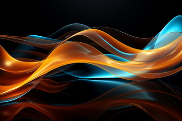 abstract futuristic background with orange blue glowing neon moving high speed wave lines and bokeh lights. Data transfer concept Fantastic wallpaper