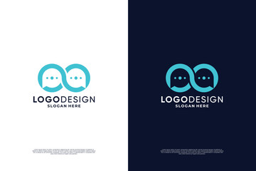 Modern communication logo form chat bubble