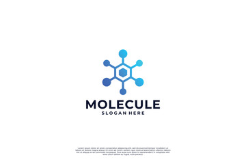 Abstract molecule connection logo design. Nanotechnology logo for Scientific laboratory