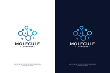 Nanotechnology logo design. Molecule connections, biotechnology logo.