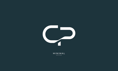 Alphabet letter icon logo CP