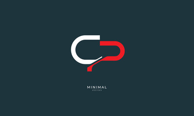 Alphabet letter icon logo CP