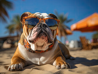 Bulldog sunglasses Generative AI..