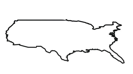 USA map 3D perspective view. vector illustration