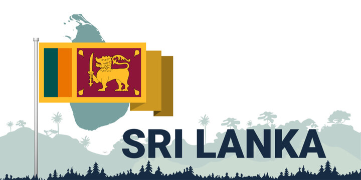 Stunning vector design: Country flag, map, name, and lush forest backdrop. Perfect for showcasing national pride and heritage.