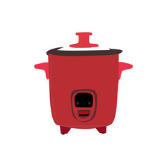 Electric rice cooker on white with clipping path