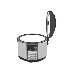 Electric rice cooker on white with clipping path