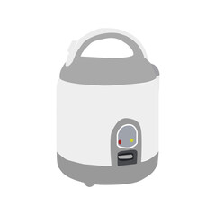 Electric rice cooker on white with clipping path