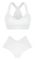 White woman bra and panties. vector