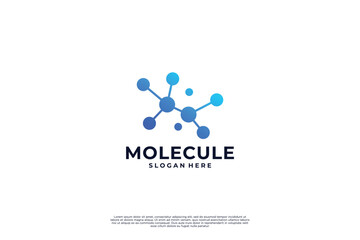 Nanotechnology logo design. Molecule connections, biotechnology logo.