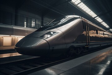 Isolated high-speed train. Generative AI