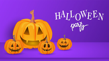 Halloween background in Halloween day for content online or web, banner and template , Flat cartoon flat style. illustration Vector EPS 10