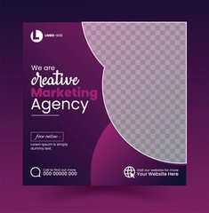 Digital business marketing banner for social media post template,Suitable for social media post, instagram story and web ads. Vector illustration with Space to add,Creative social media post banner te