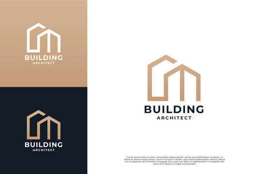 Building logo design. Real estate, architecture logo concept.