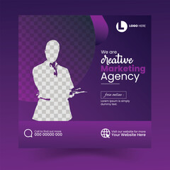 Digital business marketing banner for social media post template,Suitable for social media post, instagram story and web ads. Vector illustration with Space to add,Creative social media post banner te