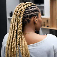 Long blonde afro-braids