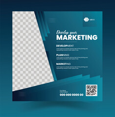 Digital business marketing banner for social media post template,Suitable for social media post, instagram story and web ads. Vector illustration with Space to add,Creative social media post banner te