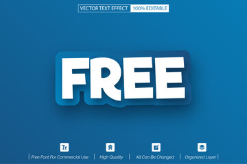 Free editable text effect, vector
