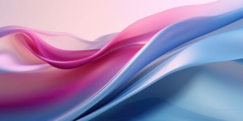 Abstract light magenta and light azure swirl wave on white background. Flow liquid lines design element, generative ai