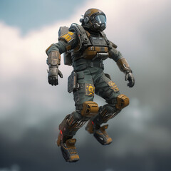 Jet Pack Soldier, Made With Generative AI