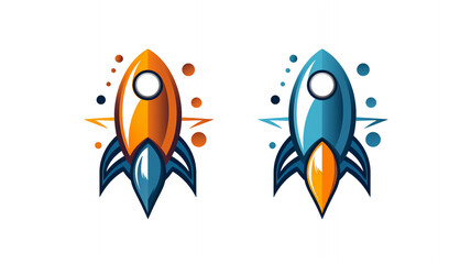 Fototapeta na wymiar Rocket logo design for brands