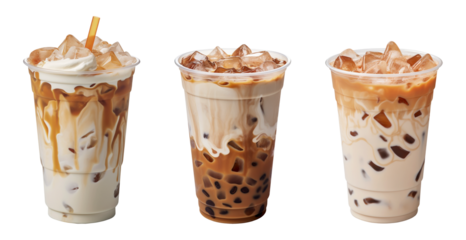 Summer iced coffee on a transparent background