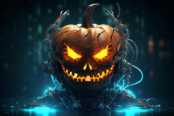 Halloween pumpkin cyberpunk